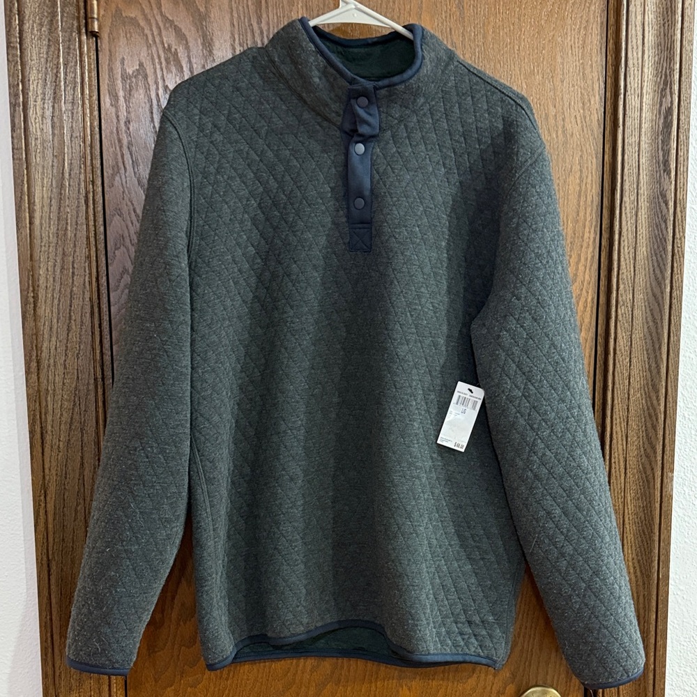 Men's Quilted Charcoal Sweater